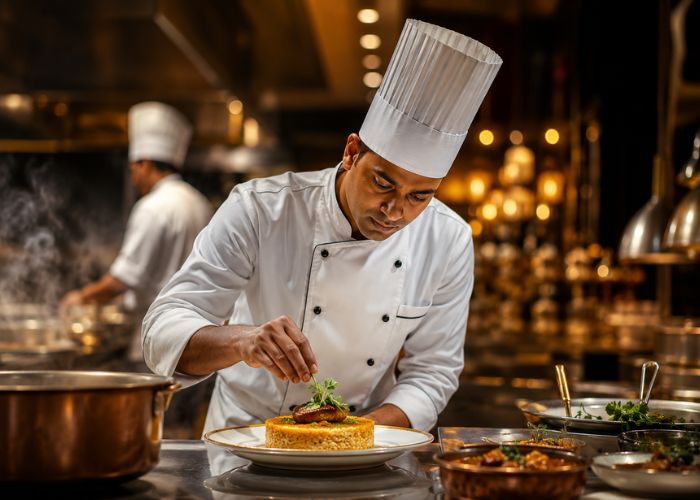 Professional Chef Preparing Food at Tandoor Hot